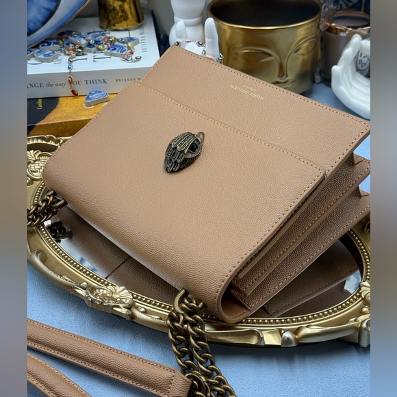 🆕 KURT GEIGER LONDON 🧿 NWOT Shoreditch Small Leather Crossbody Bag, Bone Beige - Picture 8 of 16